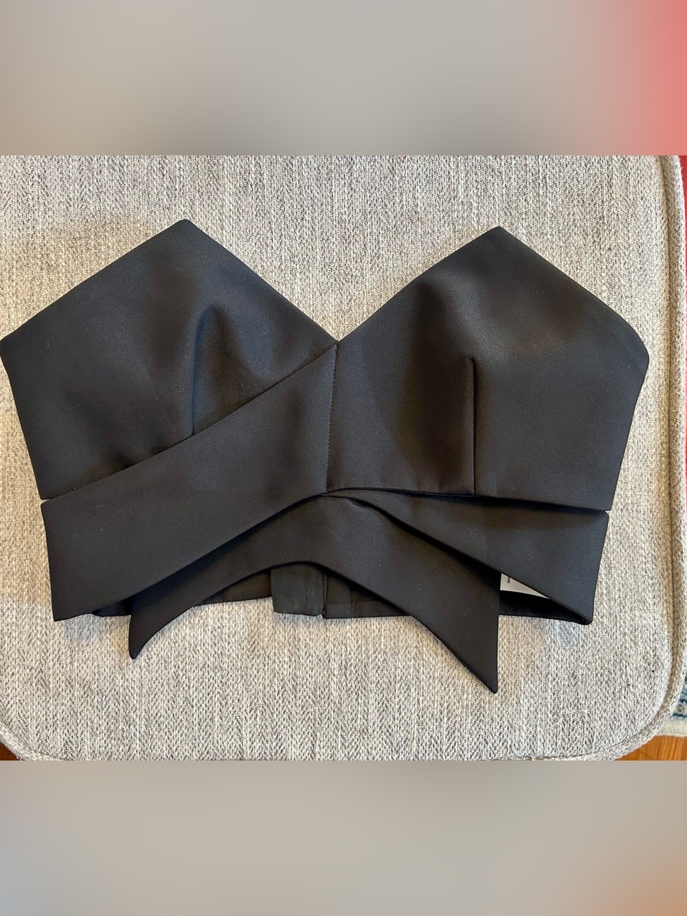 KEEPSAKE the Label Black Strapless Peplum Crop Top